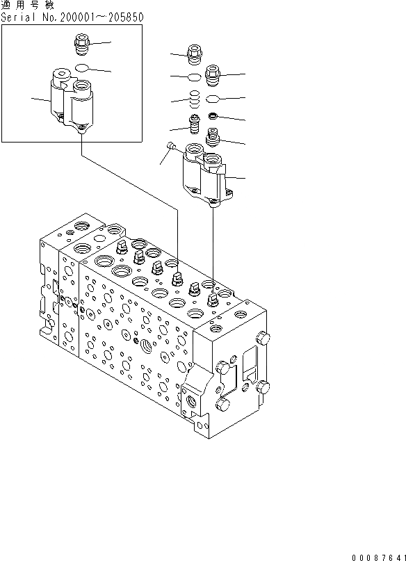 Схема запчастей Komatsu PC200LC-7 - УПРАВЛЯЮЩ. КЛАПАН (-АКТУАТОР) (/9) ОСНОВН. КОМПОНЕНТЫ И РЕМКОМПЛЕКТЫ