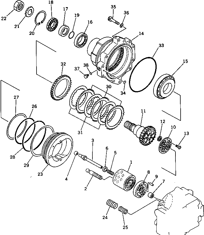 Схема запчастей Komatsu PC200LC-3 - МОТОР ХОДА (/) ХОД И КОНЕЧНАЯ ПЕРЕДАЧА