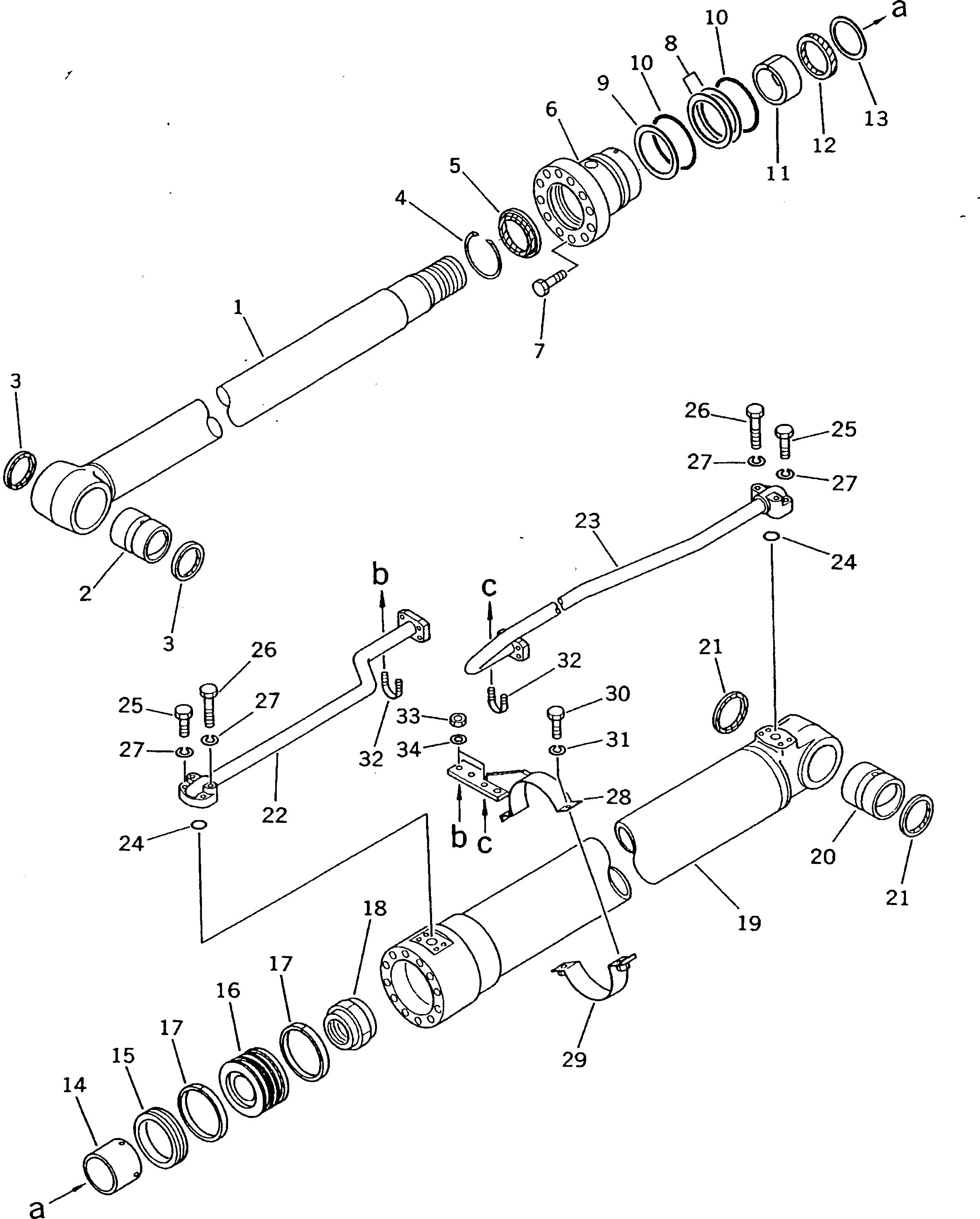 Схема запчастей Komatsu PC200LC-3 - ЦИЛИНДР СТРЕЛЫ(№-) УПРАВЛ-Е РАБОЧИМ ОБОРУДОВАНИЕМ