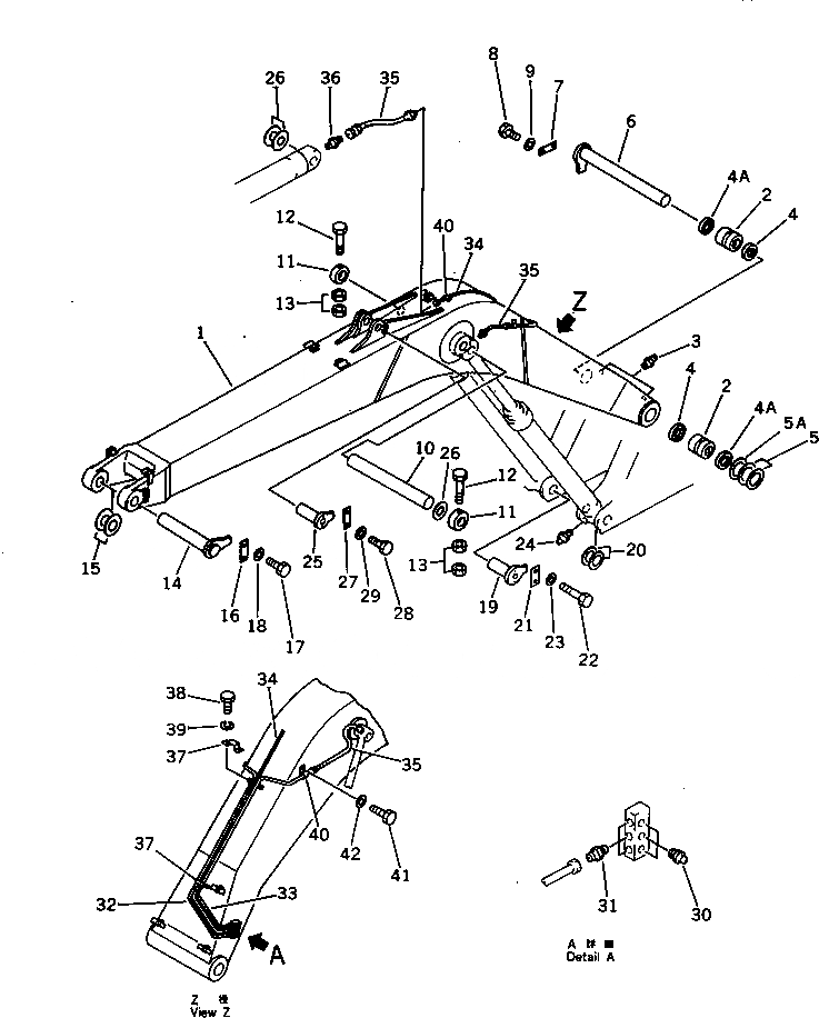 Схема запчастей Komatsu PC200LC-3 - СТРЕЛА РАБОЧЕЕ ОБОРУДОВАНИЕ