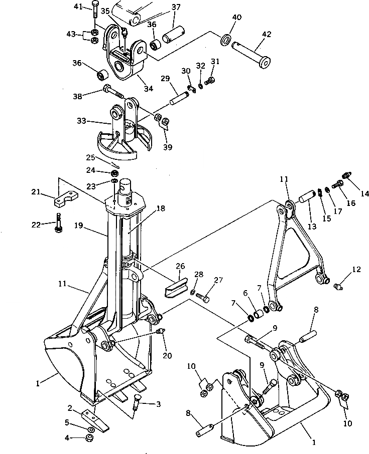 Схема запчастей Komatsu PC200LC-3 - ГРЕЙФЕРН. КОВШ¤ .M¤ DIGGING ТИП РАБОЧЕЕ ОБОРУДОВАНИЕ