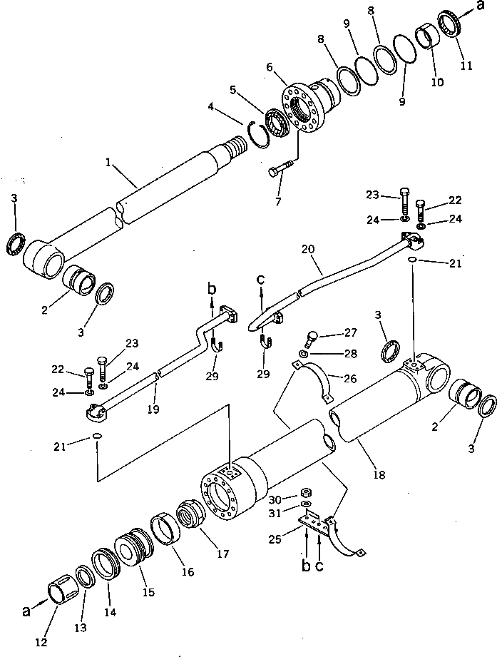 Схема запчастей Komatsu PC200LC-3 - ЦИЛИНДР СТРЕЛЫ(ДЛЯ FEET УДЛИНН. РУКОЯТЬ И СТРЕЛА)(№-) РАБОЧЕЕ ОБОРУДОВАНИЕ