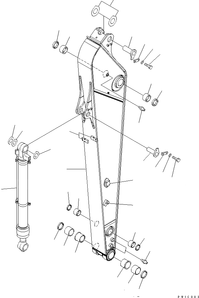 Схема запчастей Komatsu PC200LC-7-BA - РУКОЯТЬ (.9M) (С ДОПОЛН. ГИДРОЛИНИЕЙ)(№-) РАБОЧЕЕ ОБОРУДОВАНИЕ