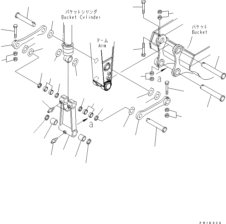 Схема запчастей Komatsu PC200LC-7-BA - СОЕДИНЕНИЕ КОВША КОМПЛЕКТ РАБОЧЕЕ ОБОРУДОВАНИЕ