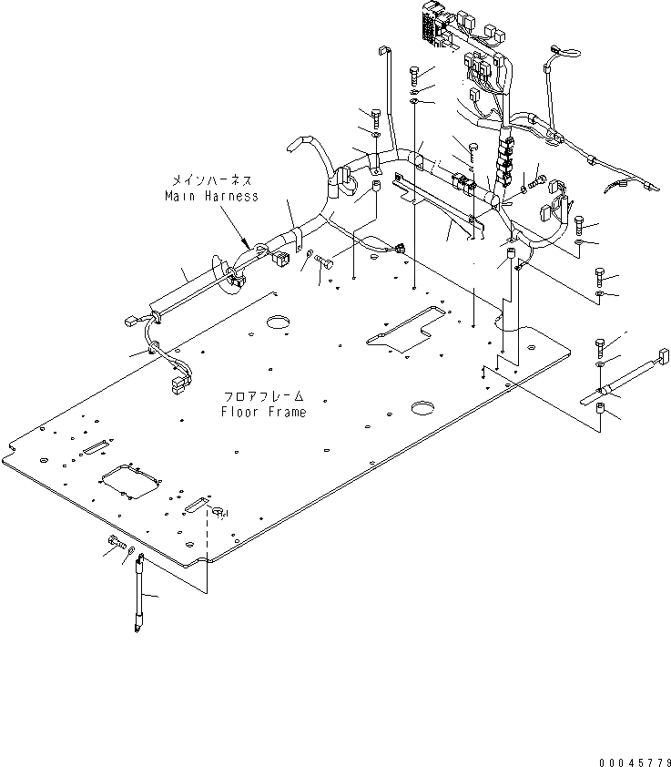 Схема запчастей Komatsu PC200LC-8 - КАБИНА (ПОЛ) (Э/ПРОВОДКА КРЕПЛЕНИЕ И EARTH) КАБИНА ОПЕРАТОРА И СИСТЕМА УПРАВЛЕНИЯ