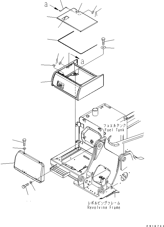 Схема запчастей Komatsu PC200LC-7-BP - ПРАВ. КОРПУС ЧАСТИ КОРПУСА