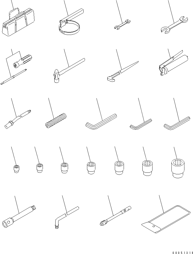 Схема запчастей Komatsu PC200LC-8 - ИНСТРУМЕНТ(№-) АКСЕССУАРЫ