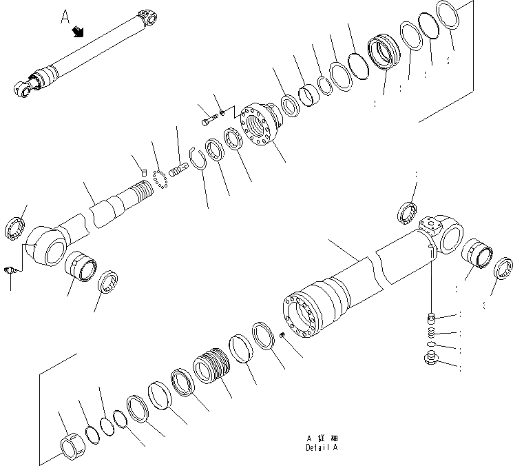Схема запчастей Komatsu PC200LC-8 - ЦИЛИНДР РУКОЯТИ( ЧАС. СИСТЕМА СМАЗКИ) (ДЛЯ ПОДЪЕМА РУКОЯТИ)(№-) ОСНОВН. КОМПОНЕНТЫ И РЕМКОМПЛЕКТЫ