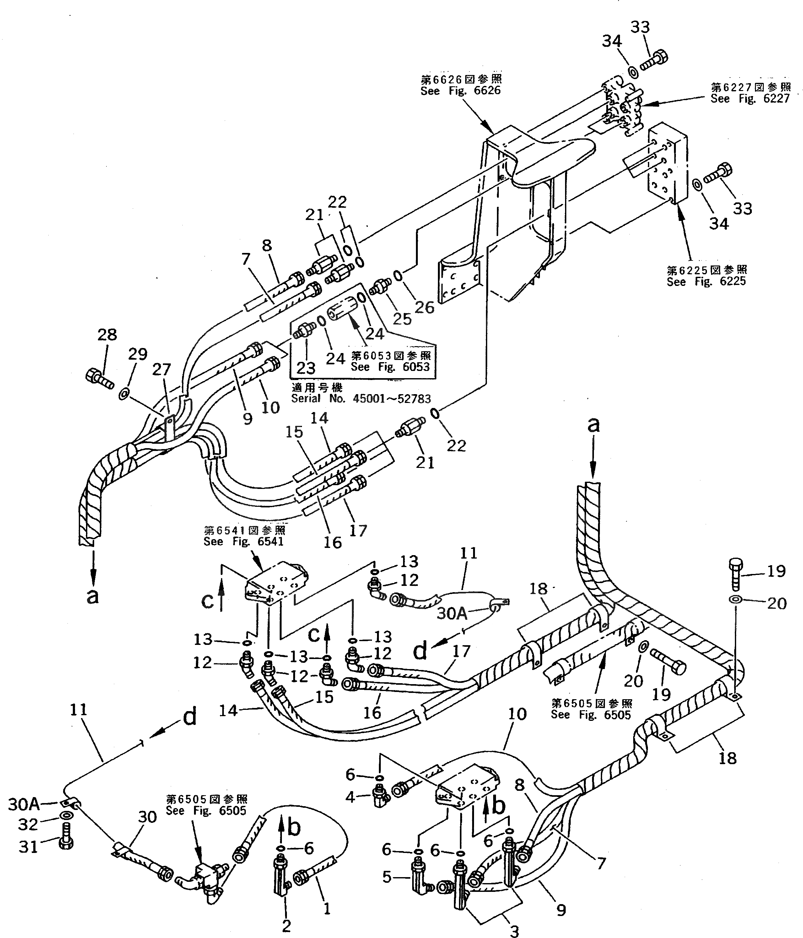 Схема запчастей Komatsu PC200LC-5 - PPC V. ТРУБЫ (БЛОК - SHUTTLE V.) (WRIST CON.) (С ФИЛЬТР) (№-78¤79-88) УПРАВЛ-Е РАБОЧИМ ОБОРУДОВАНИЕМ
