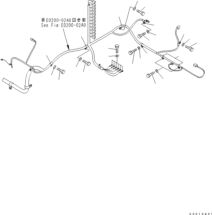 Схема запчастей Komatsu PC200SC-7-M1 - ЭЛЕКТРОПРОВОДКА (ОСНОВН. Э/ПРОВОДКА) (КРЕПЛЕНИЕ) (/) ЭЛЕКТРИКА