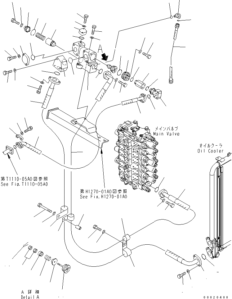 Схема запчастей Komatsu PC200SC-7-M1 - ВОЗВРАТ. ЛИНИЯ ГИДРАВЛИКА