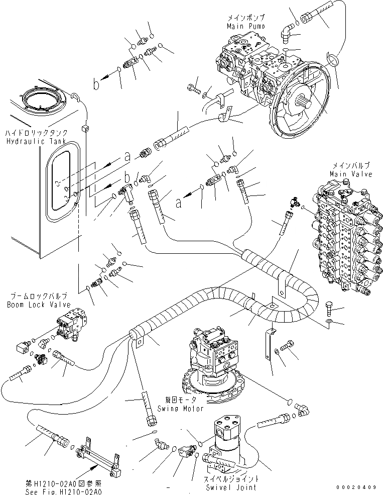 Схема запчастей Komatsu PC200SC-7-M1 - ВОЗВРАТН. ЛИНИИ ГИДРАВЛИКА