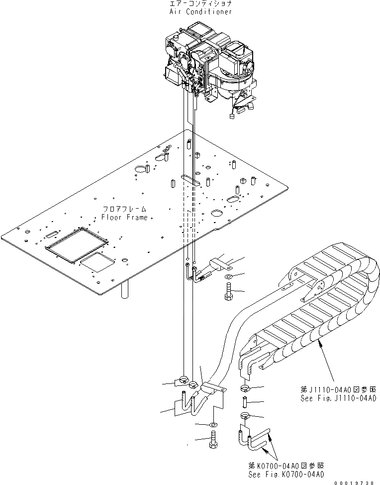 Схема запчастей Komatsu PC200SC-7-M1 - ОСНОВН. КОНСТРУКЦИЯ (ШЛАНГИ ОБОГРЕВАТЕЛЯ И КРЕПЛЕНИЕ) КАБИНА ОПЕРАТОРА И СИСТЕМА УПРАВЛЕНИЯ