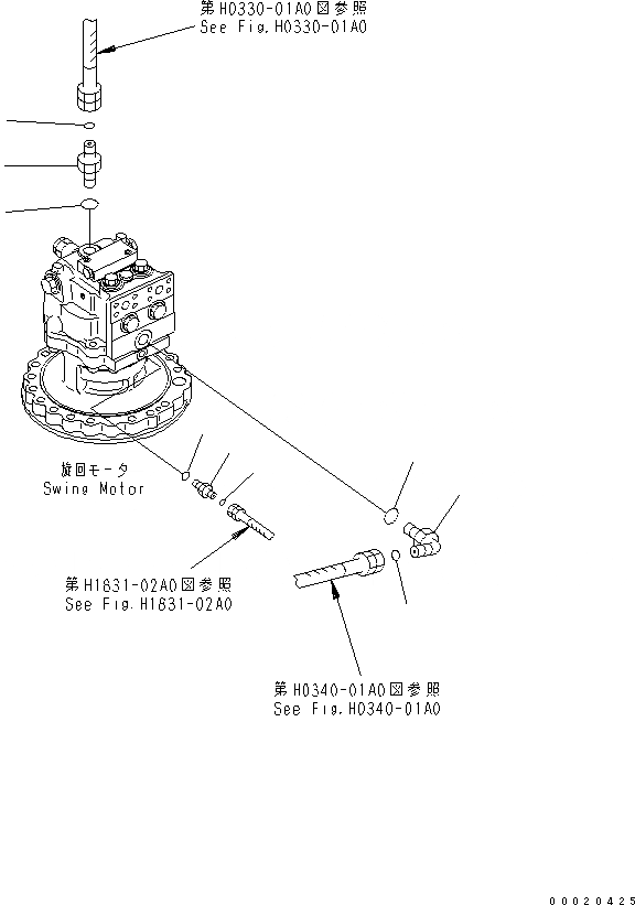 Схема запчастей Komatsu PC200SC-7-M1 - МОТОР ПОВОРОТА (СОЕДИНИТЕЛЬН. ЧАСТИ) ПОВОРОТН. КРУГ И КОМПОНЕНТЫ