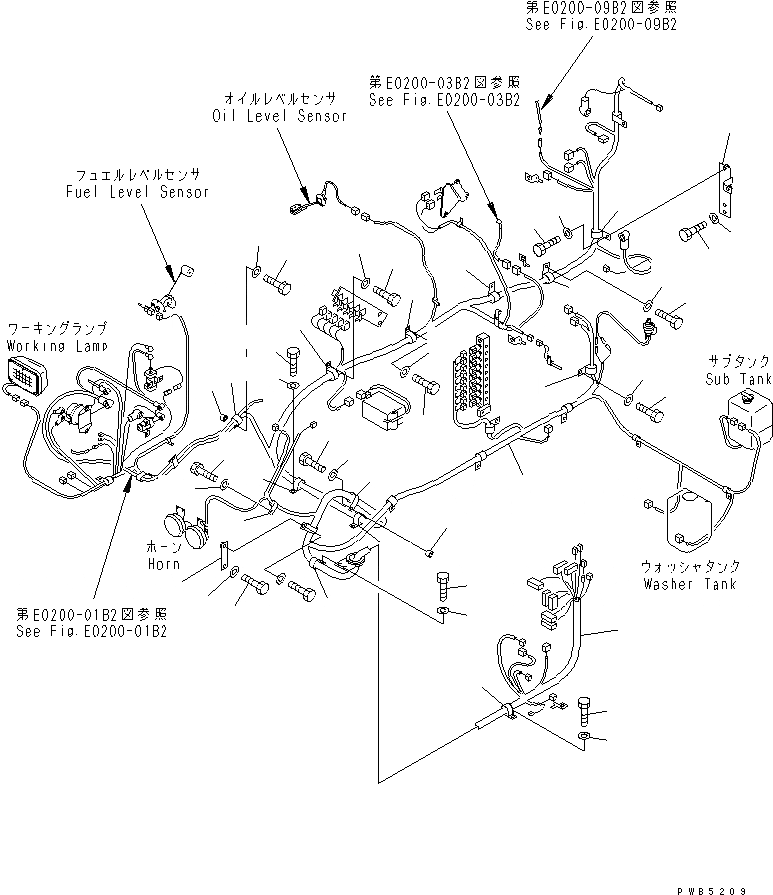 Схема запчастей Komatsu PC200SC-6 - ЭЛЕКТРОПРОВОДКА (ОСНОВН. Э/ПРОВОДКА)(№-) ЭЛЕКТРИКА