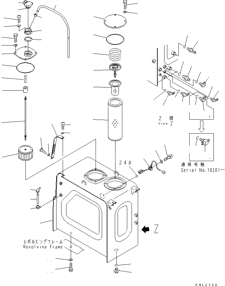 Схема запчастей Komatsu PC200SC-6 - ГИДР. БАК. (С ДАТЧИКОМ)(№-) ГИДРАВЛИКА