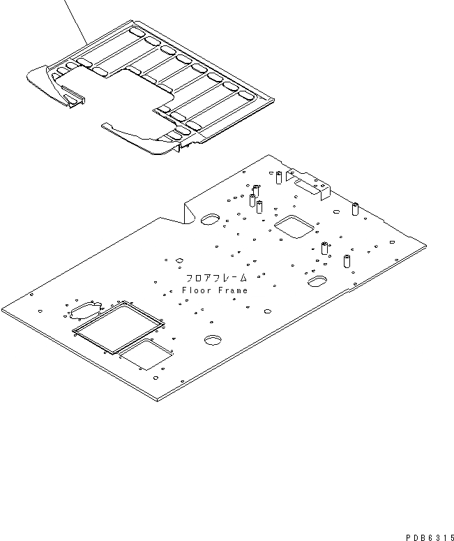 Схема запчастей Komatsu PC200SC-6 - ПОКРЫТИЕ ПОЛА(SLIDE КАБИНА) КАБИНА ОПЕРАТОРА И СИСТЕМА УПРАВЛЕНИЯ