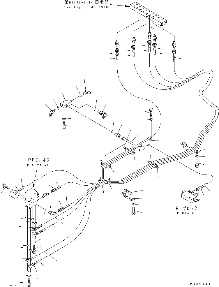 Схема запчастей Komatsu PC200SC-6 - ОСНОВН. КОНСТРУКЦИЯ (PPC ЛИНИЯ ХОДА) (ДЛЯ SLIDE КАБИНА)(№-) КАБИНА ОПЕРАТОРА И СИСТЕМА УПРАВЛЕНИЯ