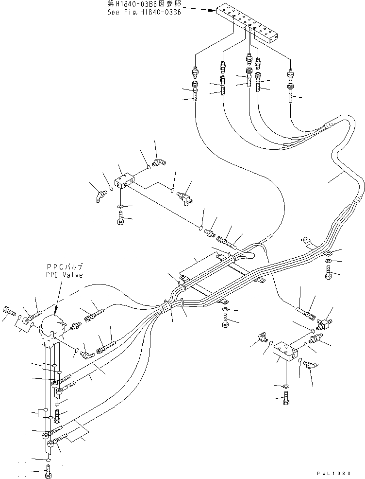 Схема запчастей Komatsu PC200SC-6 - ОСНОВН. КОНСТРУКЦИЯ (PPC ЛИНИЯ ХОДА) (ДЛЯ SLIDE КАБИНА)(№7-) КАБИНА ОПЕРАТОРА И СИСТЕМА УПРАВЛЕНИЯ