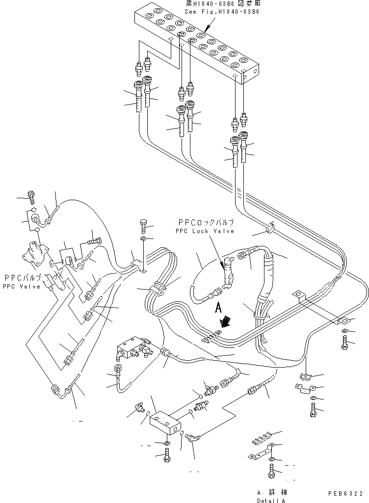 Схема запчастей Komatsu PC200SC-6 - ОСНОВН. КОНСТРУКЦИЯ (РАБОЧАЯ ЛИНИЯ PPC) (ПАТРУБКИ ПРАВОЙ СТОЙКИ) (ДЛЯ SLIDE КАБИНА)(№-) КАБИНА ОПЕРАТОРА И СИСТЕМА УПРАВЛЕНИЯ