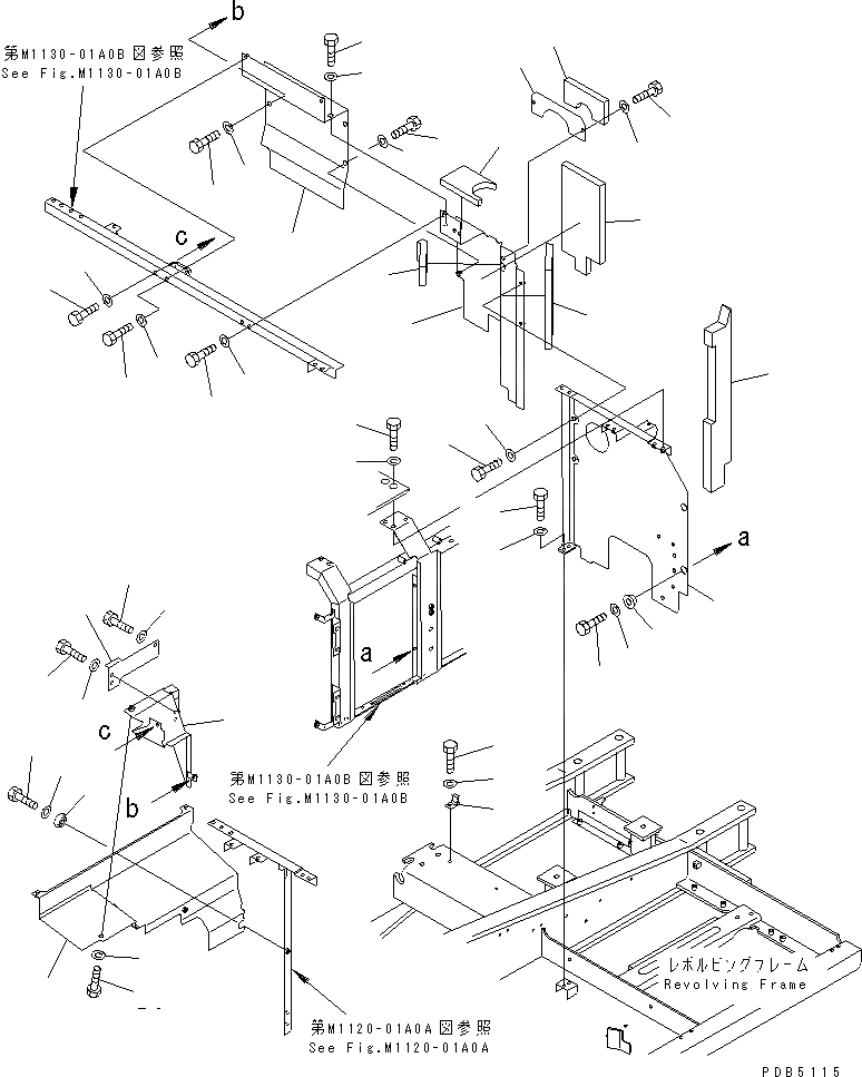 Схема запчастей Komatsu PC200SC-6 - ПЕРЕГОРОДКА. (КАБИНА)(№7-) ЧАСТИ КОРПУСА