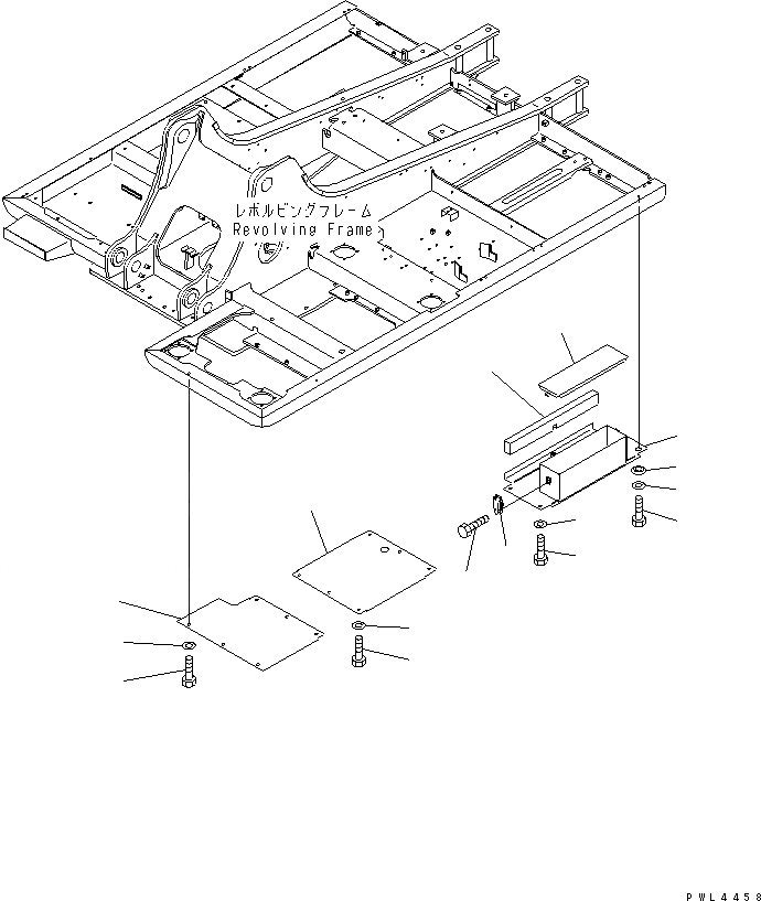 Схема запчастей Komatsu PC200SC-6 - НИЖН. КРЫШКА (ОСНОВНАЯ РАМА) (ЛЕВ. КРЫШКАAND ЯЩИК Д/ИНСТРУМЕНТА)(№7-) ЧАСТИ КОРПУСА