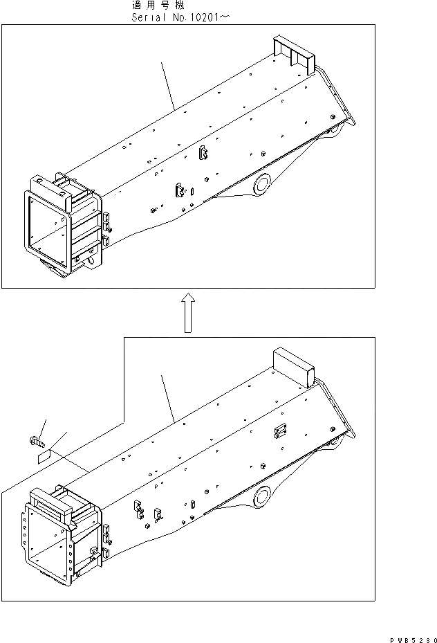 Схема запчастей Komatsu PC200SC-6 - РУКОЯТЬ (ОСНОВ.) РАБОЧЕЕ ОБОРУДОВАНИЕ
