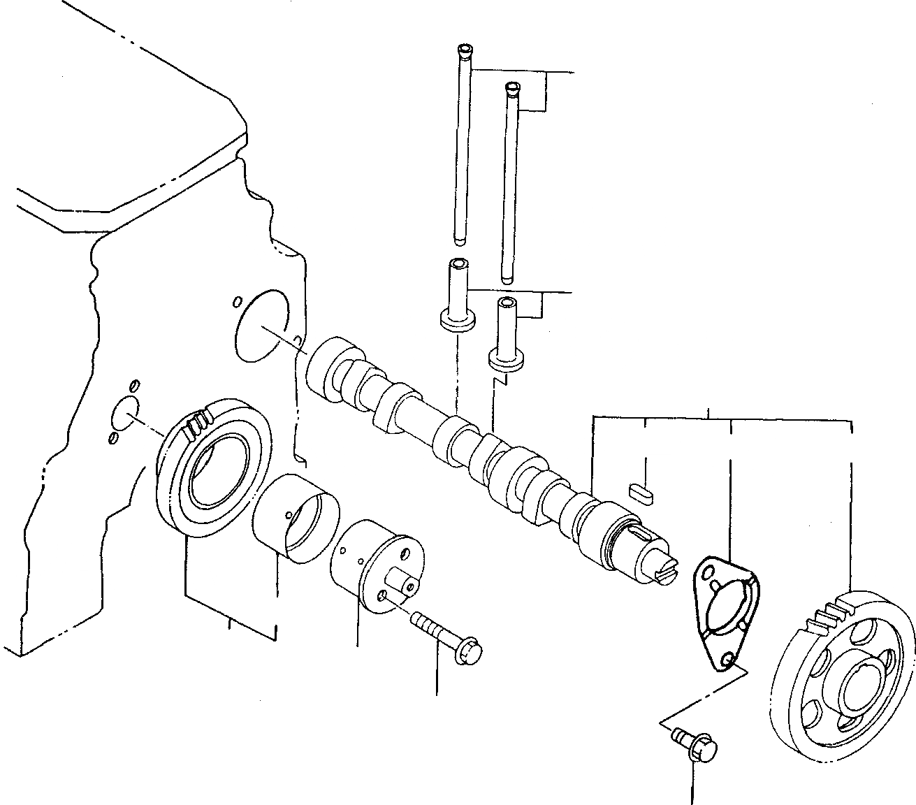 Схема запчастей Komatsu PC20-7 - РАСПРЕДВАЛ И ВЕДУЩИЙ МЕХАНИЗМ ДВИГАТЕЛЬ