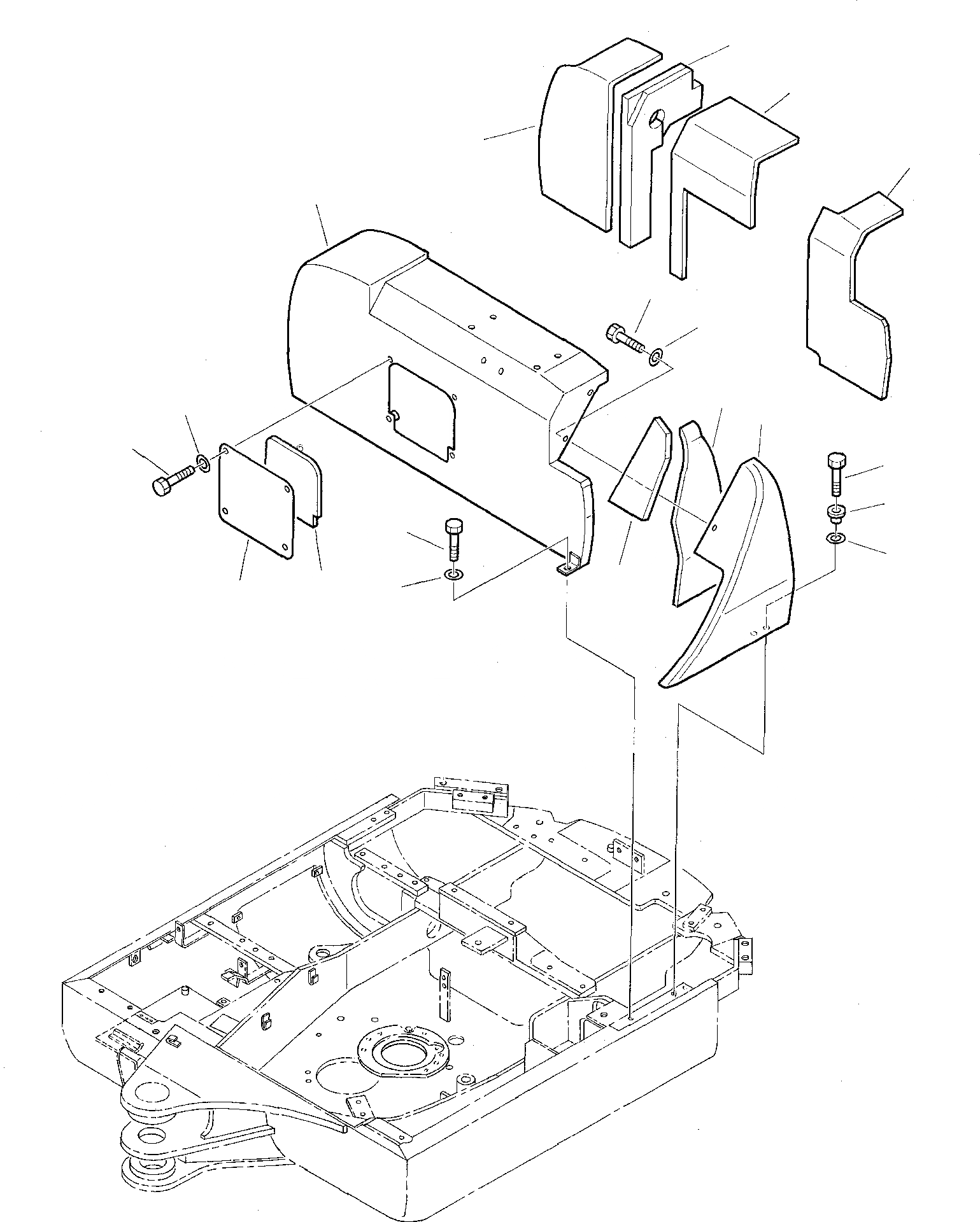 Схема запчастей Komatsu PC20-7 - КАПОТ (/) ЧАСТИ КОРПУСА И КАБИНА