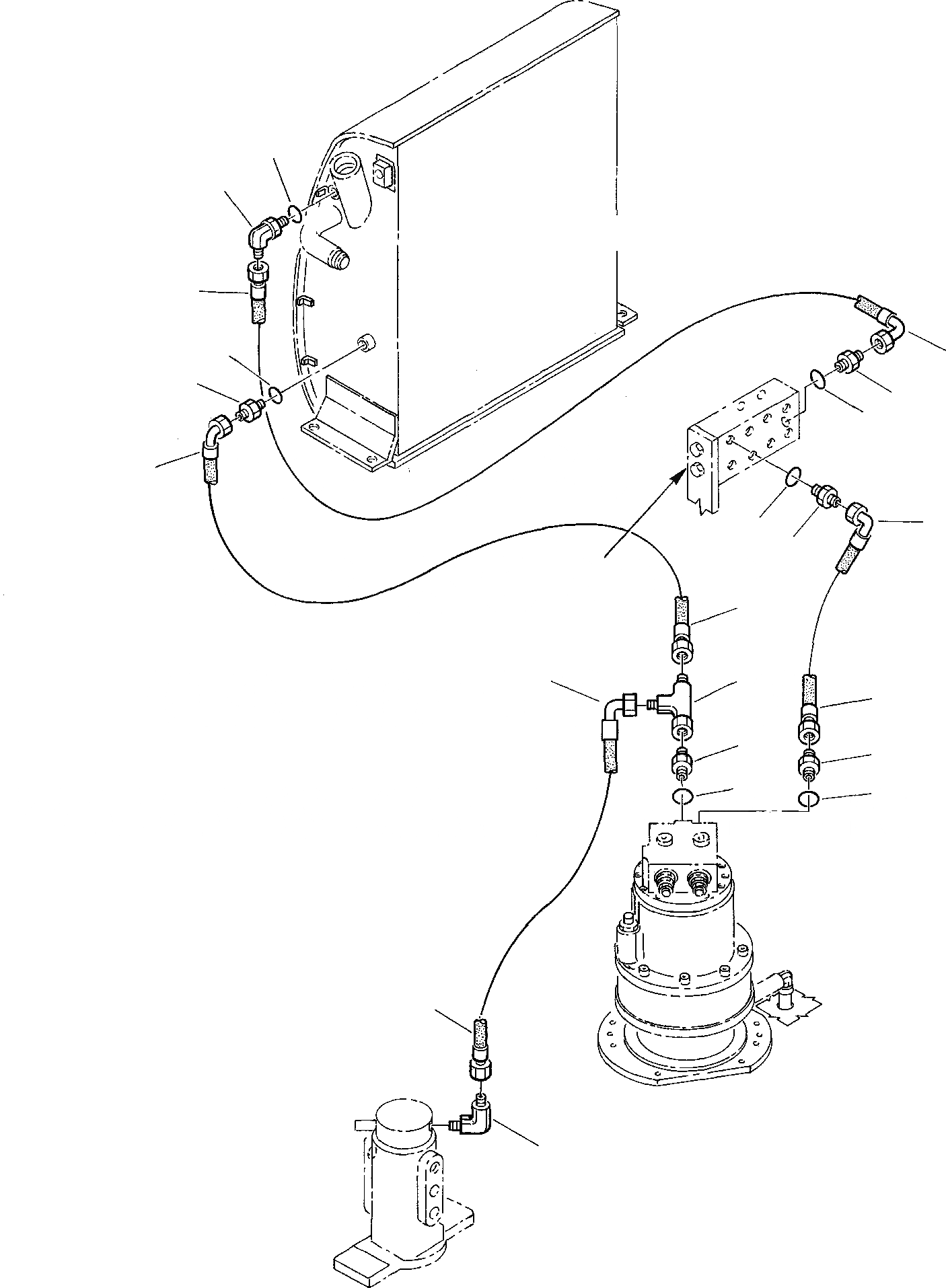 Схема запчастей Komatsu PC20-7 - ГИДРОЛИНИЯ (ВОЗВРАТН. ЛИНИЯ) (МЕХАНИЗМ ПОВОРОТА С ТОРМОЗ.) УПРАВЛ-Е РАБОЧИМ ОБОРУДОВАНИЕМ