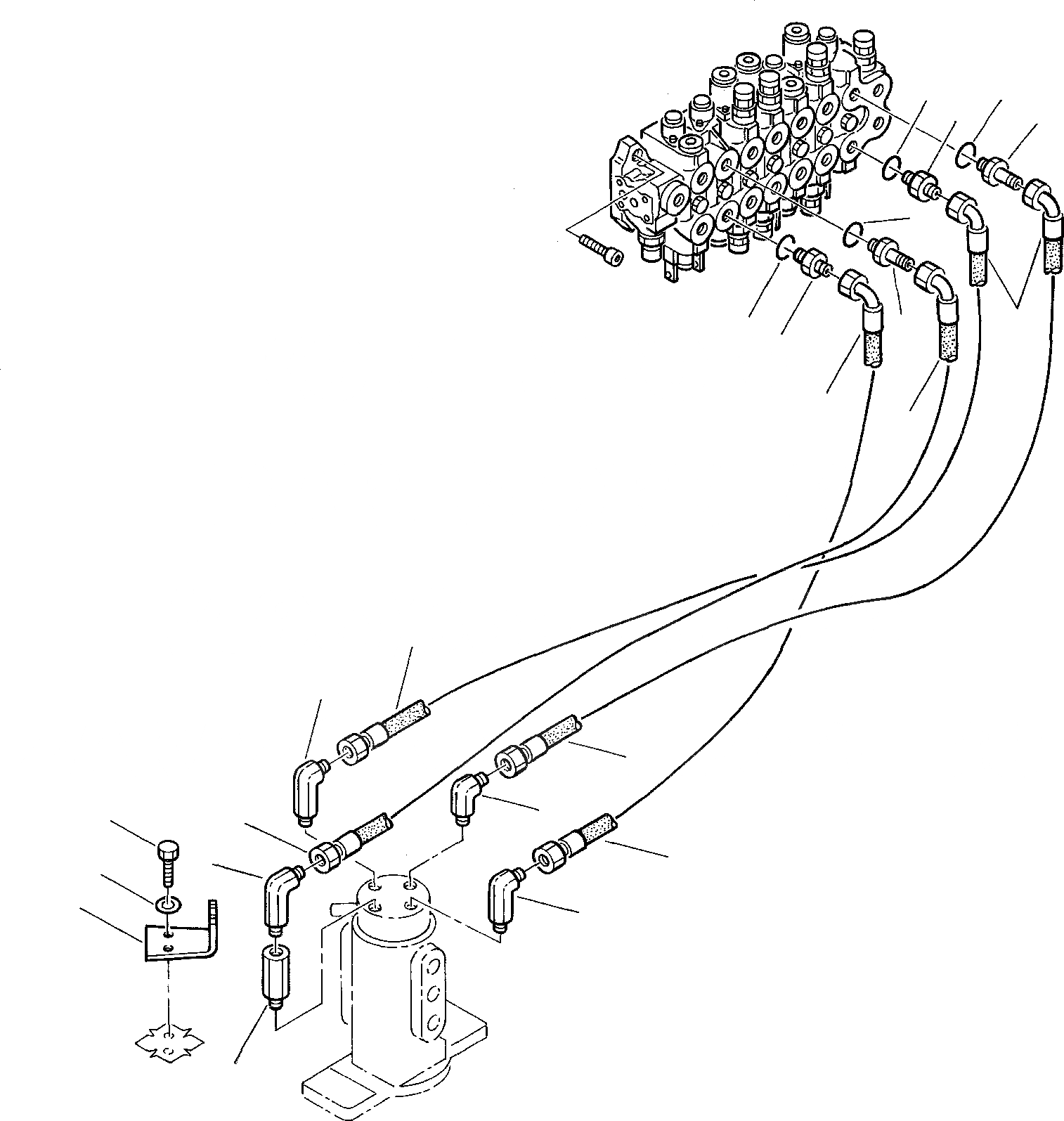 Схема запчастей Komatsu PC20-7 - ГИДРОЛИНИЯ (ЛИНИЯ ХОДА) (ВЕРХН.) УПРАВЛ-Е РАБОЧИМ ОБОРУДОВАНИЕМ