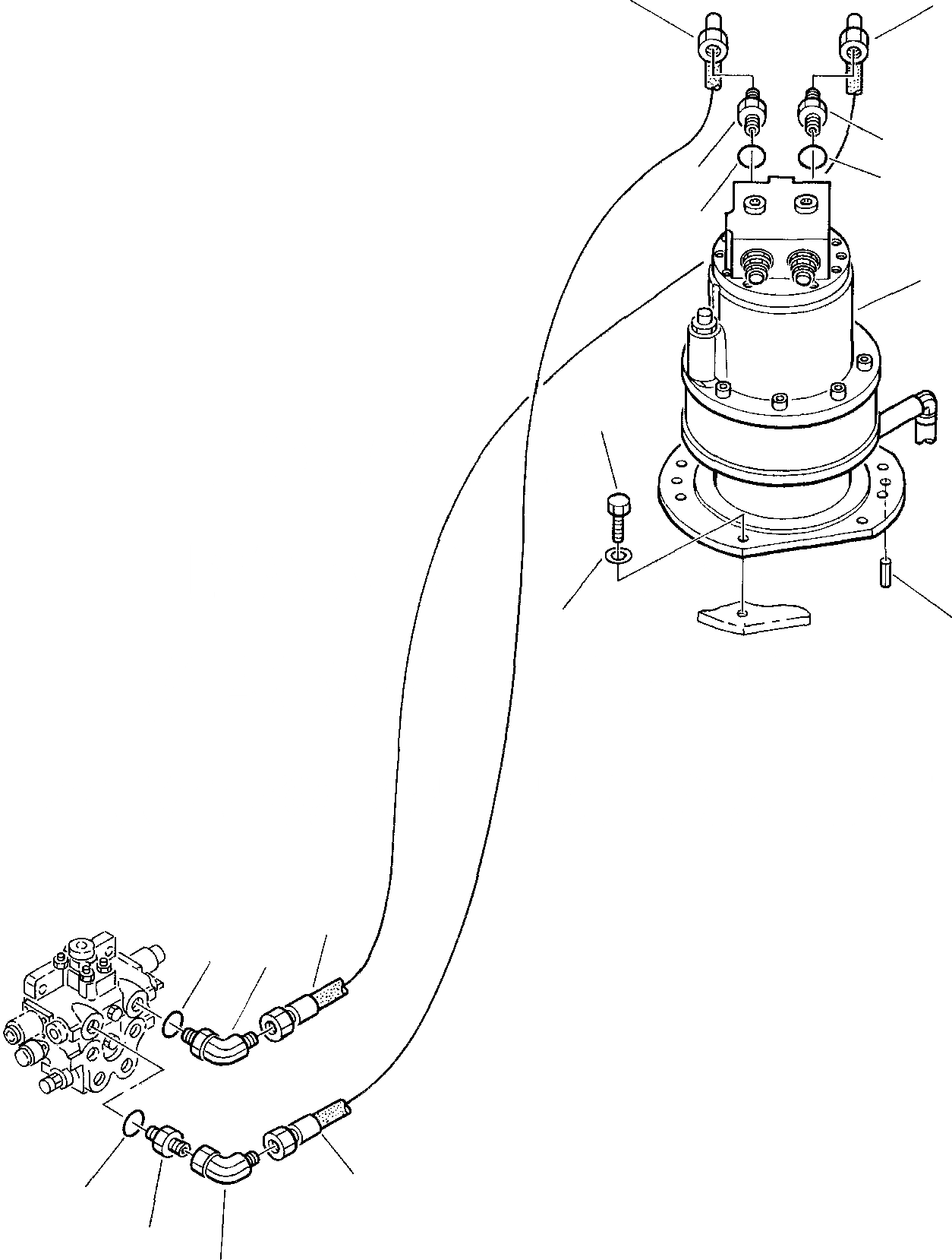Схема запчастей Komatsu PC20-7 - ГИДРОЛИНИЯ (МОТОР ПОВОРОТА ЛИНИЯ) УПРАВЛ-Е РАБОЧИМ ОБОРУДОВАНИЕМ