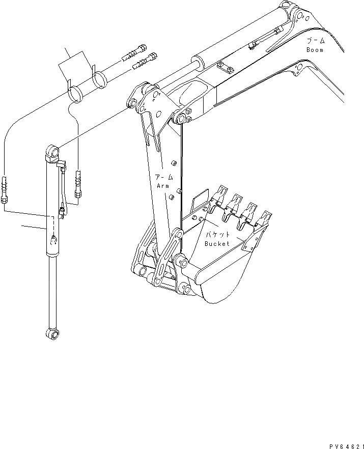 Схема запчастей Komatsu PC20MR-1 - ЦИЛИНДР КОВША РАБОЧЕЕ ОБОРУДОВАНИЕ
