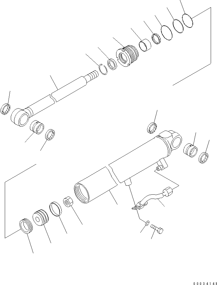 Схема запчастей Komatsu PC20MR-1 - ЦИЛИНДР РУКОЯТИ(ВНУТР. ЧАСТИ)(№-) ОСНОВН. КОМПОНЕНТЫ И РЕМКОМПЛЕКТЫ
