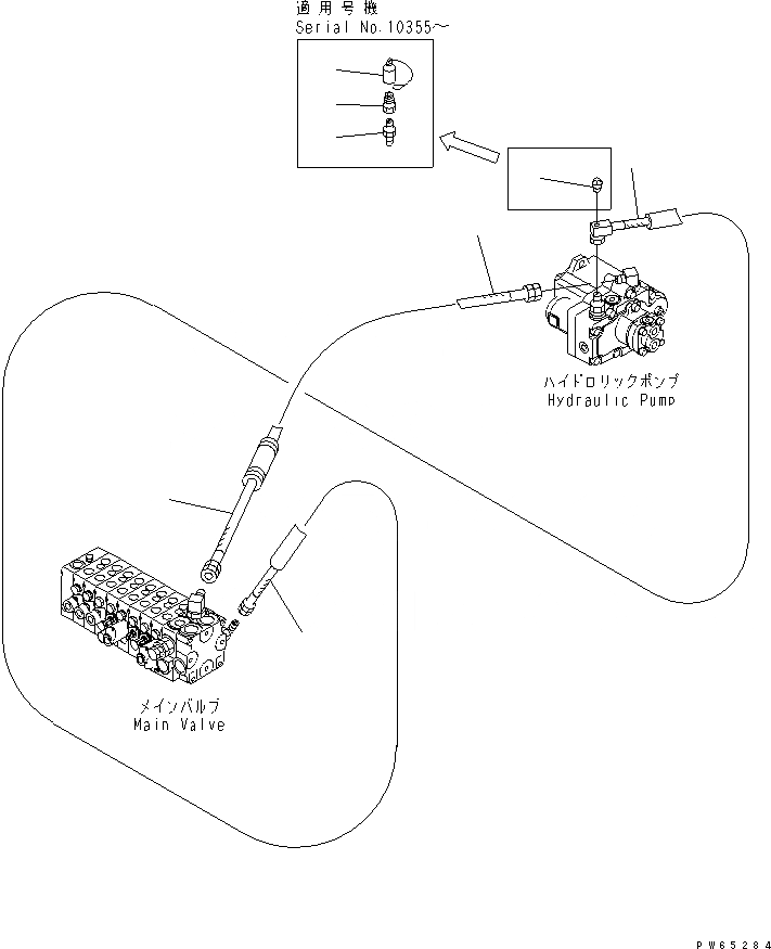 Схема запчастей Komatsu PC20MR-1 - ЛИНИЯ ПОДАЧИ ГИДРАВЛИКА