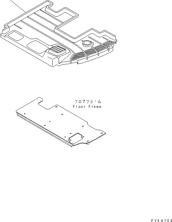 Схема запчастей Komatsu PC20MR-1 - ПОКРЫТИЕ ПОЛА(ДЛЯ КАБИНЫ) КАБИНА ОПЕРАТОРА И СИСТЕМА УПРАВЛЕНИЯ