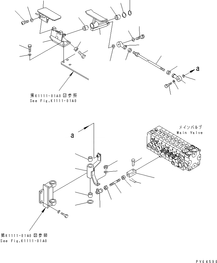 Схема запчастей Komatsu PC20MR-1 - ОСНОВН. УПРАВЛ-Е (ПОВОРОТН.) КАБИНА ОПЕРАТОРА И СИСТЕМА УПРАВЛЕНИЯ