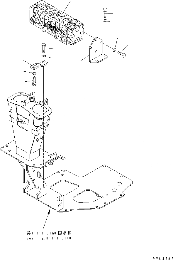 Схема запчастей Komatsu PC20MR-1 - ОСНОВН. УПРАВЛ-Е (ОСНОВН. УПРАВЛЯЮЩ. КЛАПАН И ЭЛЕМЕНТЫ КРЕПЛЕНИЯ) КАБИНА ОПЕРАТОРА И СИСТЕМА УПРАВЛЕНИЯ