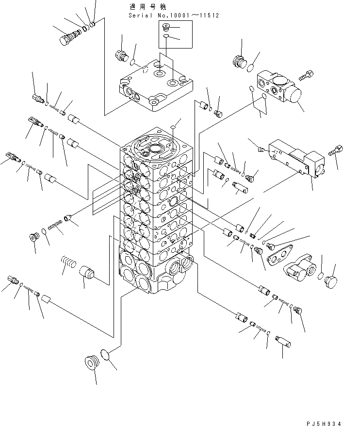 Схема запчастей Komatsu PC20MR-1 - ОСНОВН. КЛАПАН (8-КЛАПАН) (7/) ОСНОВН. КОМПОНЕНТЫ И РЕМКОМПЛЕКТЫ