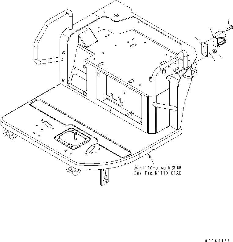 Схема запчастей Komatsu PC20MR-2 - ПОДСТАКАННИК (НАВЕС) (ДЛЯ NA)(№9-) КАБИНА ОПЕРАТОРА И СИСТЕМА УПРАВЛЕНИЯ