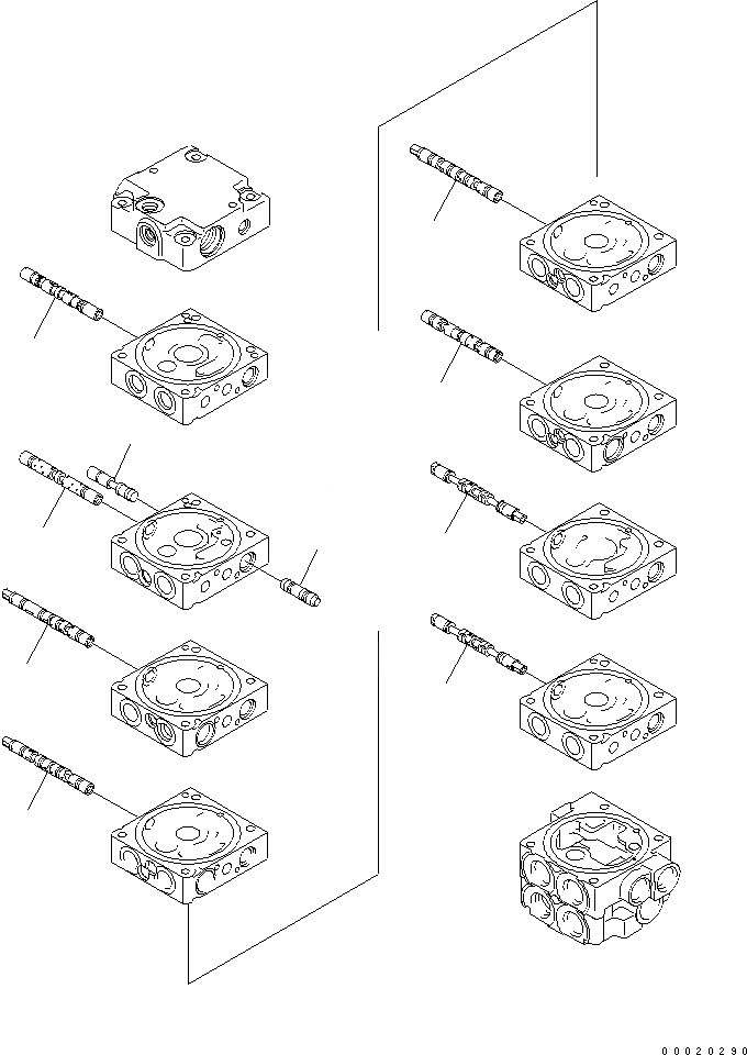 Схема запчастей Komatsu PC20MR-2-A - ОСНОВН. КЛАПАН (8-КЛАПАН) (/) ОСНОВН. КОМПОНЕНТЫ И РЕМКОМПЛЕКТЫ