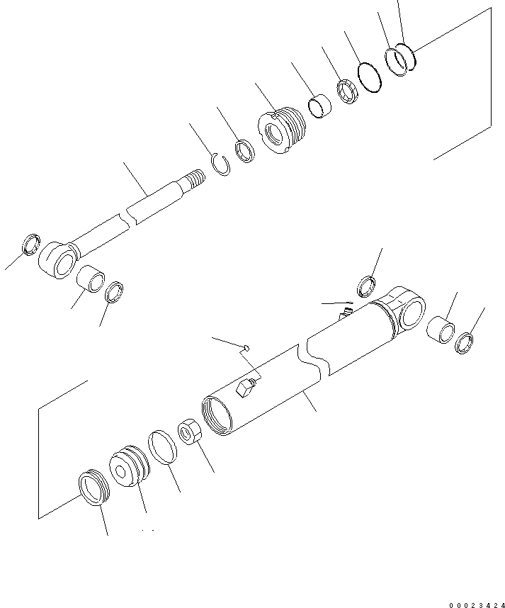 Схема запчастей Komatsu PC20MR-2-B - ЦИЛИНДР ПОВОРОТА СТРЕЛЫ ОСНОВН. КОМПОНЕНТЫ И РЕМКОМПЛЕКТЫ