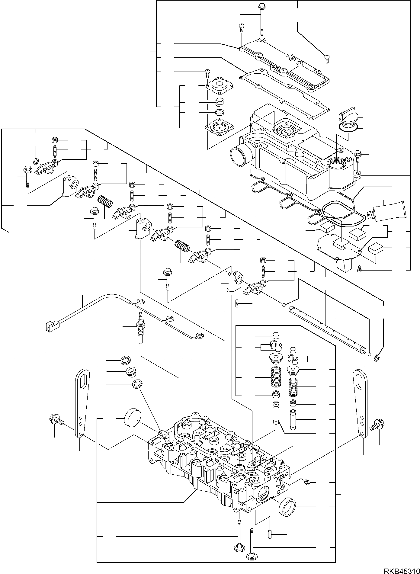 Схема запчастей Komatsu PC20MR-2 - ГОЛОВКА ЦИЛИНДРОВ ДВИГАТЕЛЬ