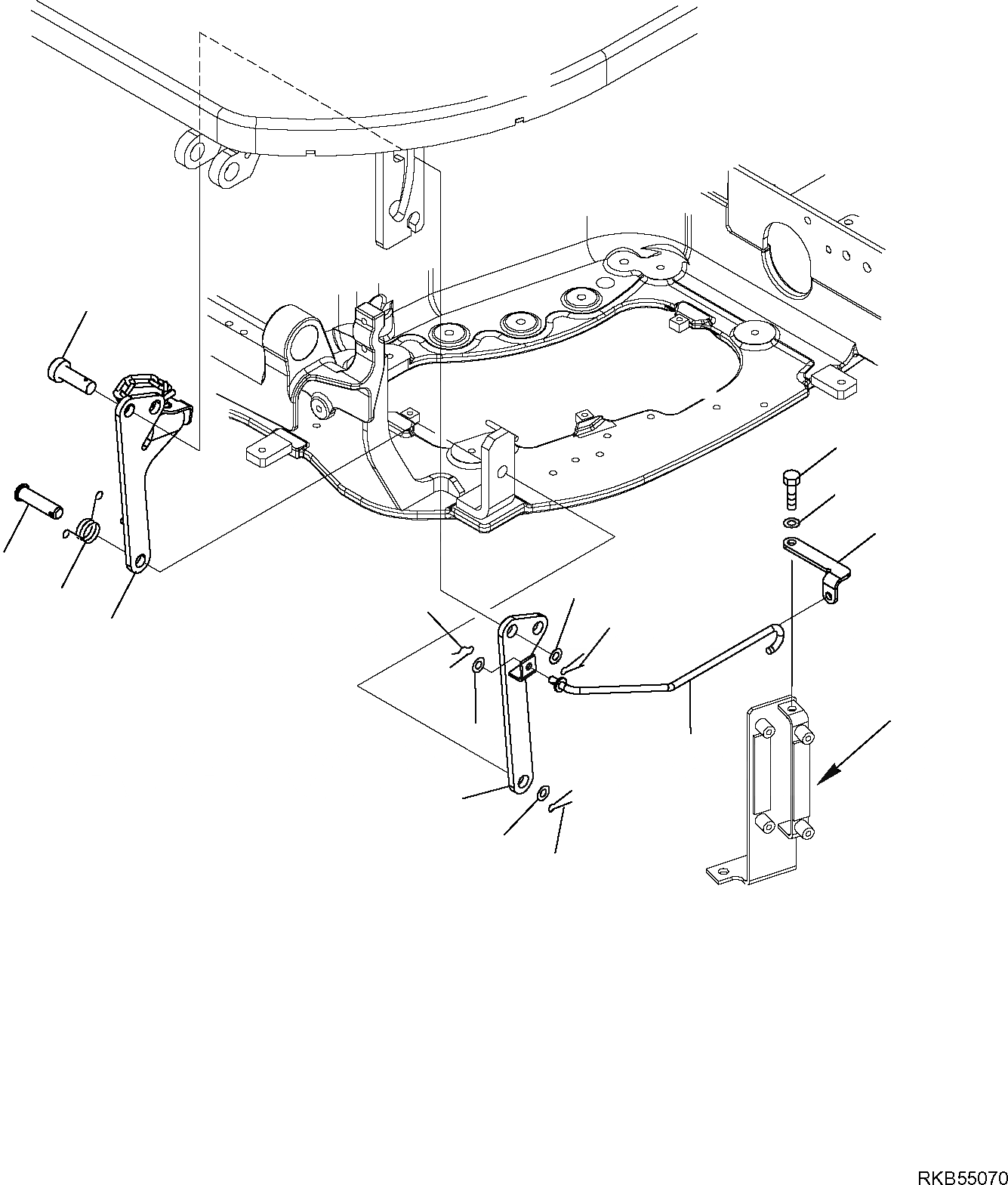 Схема запчастей Komatsu PC20MR-2 - ПЛАТФОРМА КРЕПЛЕНИЕ (НАВЕС) ЧАСТИ КОРПУСА И КАБИНА