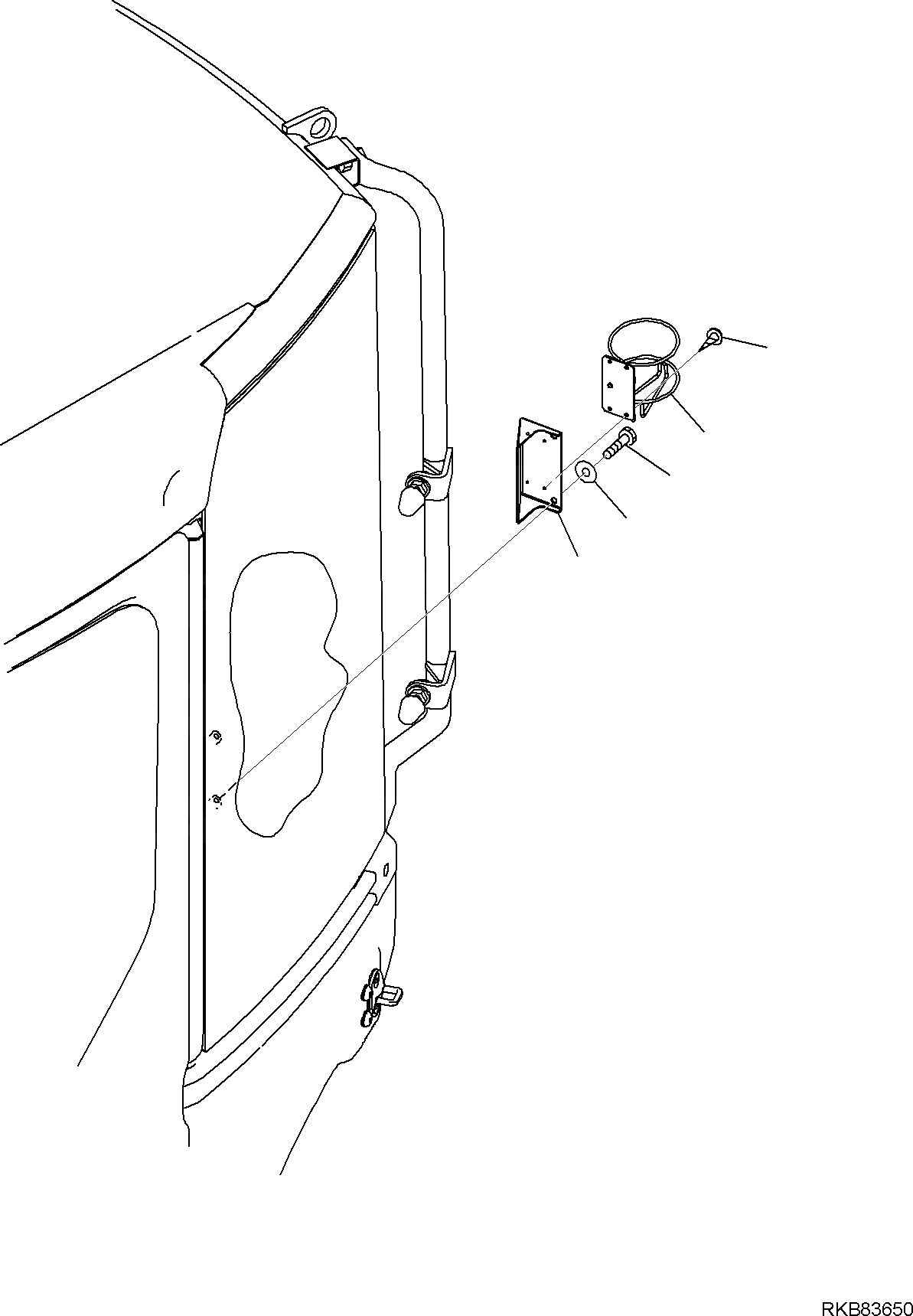 Схема запчастей Komatsu PC20MR-2 - ПОДСТАКАННИК (КАБИНА) ЧАСТИ КОРПУСА И КАБИНА