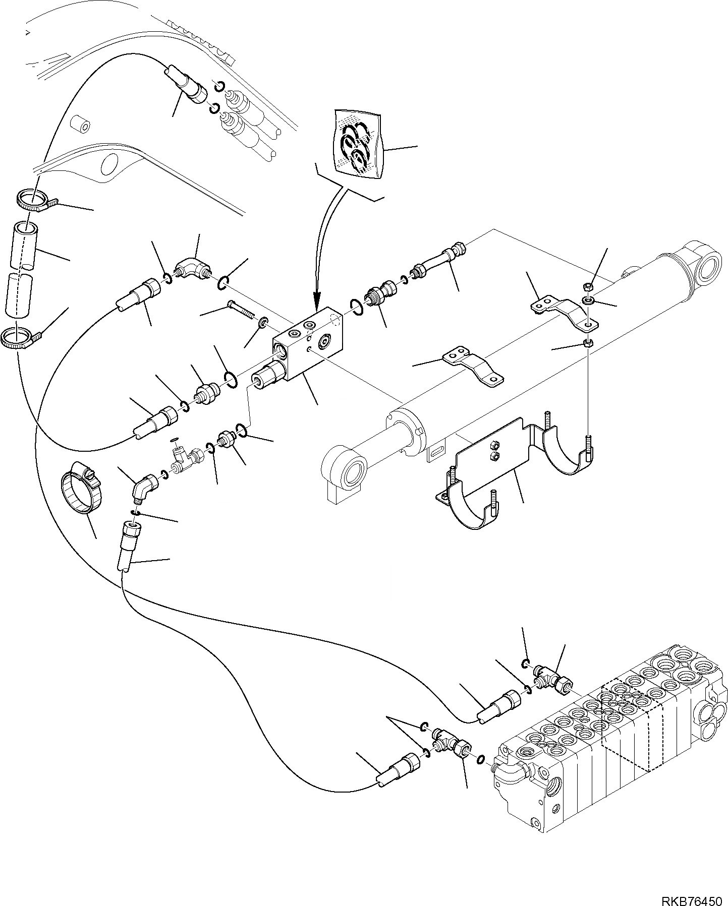 Схема запчастей Komatsu PC20MR-2 - ГИДРОЛИНИЯ (ГИДРОЛИНИЯ СТРЕЛЫ) (КЛАПАН БЕЗОПАСНОСТИ)(БЕЗ ДАТЧИКА) РАБОЧЕЕ ОБОРУДОВАНИЕ ГИДРАВЛИКА