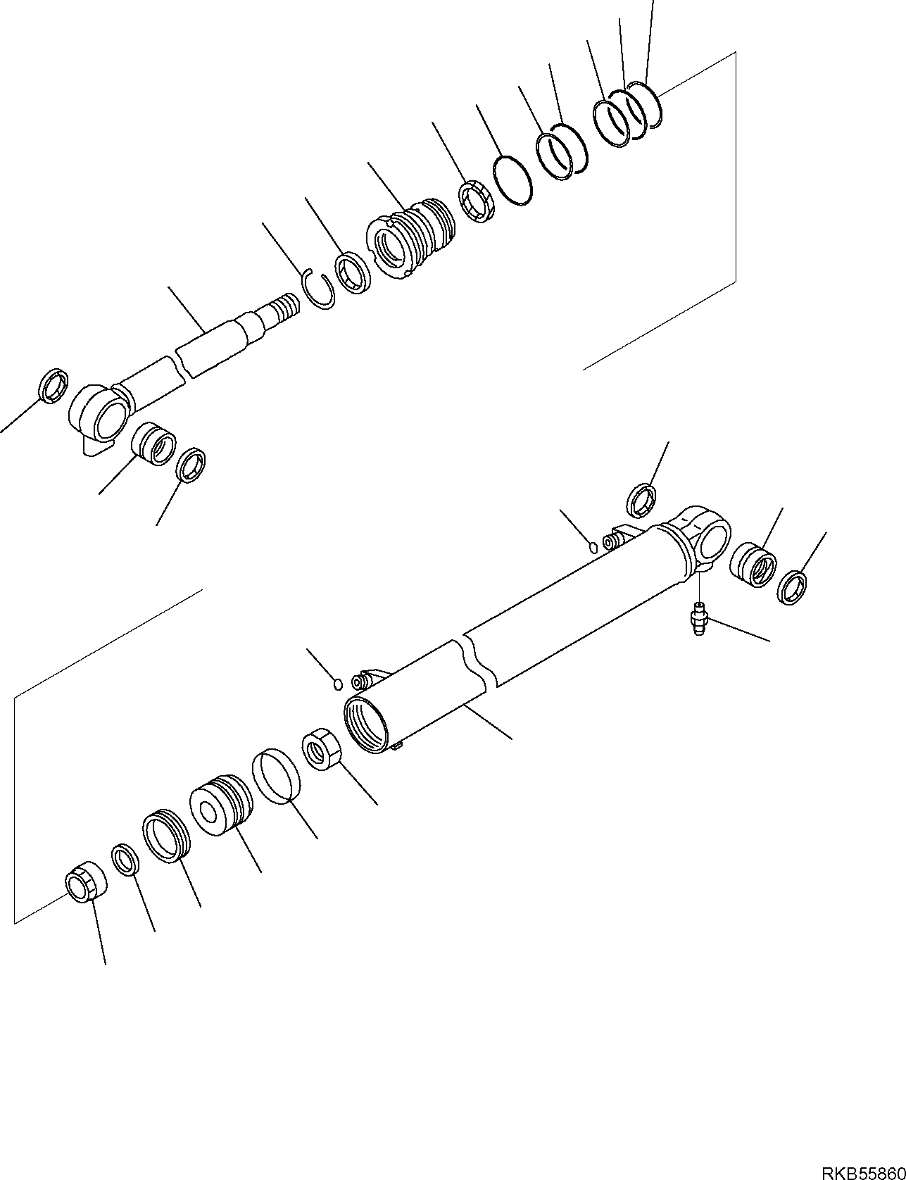 Схема запчастей Komatsu PC20MR-2 - ЦИЛИНДР СТРЕЛЫ, ВНУТР. ЧАСТИ РАБОЧЕЕ ОБОРУДОВАНИЕ