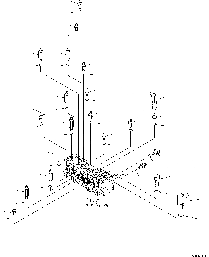 Схема запчастей Komatsu PC20MRX-1 - ОСНОВН. УПРАВЛ-Е (ОСНОВН. УПРАВЛЯЮЩ. КЛАПАН СОЕДИНИТЕЛЬН. ЧАСТИ¤ /) КАБИНА ОПЕРАТОРА И СИСТЕМА УПРАВЛЕНИЯ