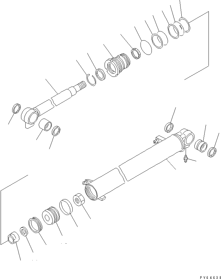 Схема запчастей Komatsu PC20MRX-1 - ЦИЛИНДР СТРЕЛЫ(ВНУТР. ЧАСТИ) ОСНОВН. КОМПОНЕНТЫ И РЕМКОМПЛЕКТЫ