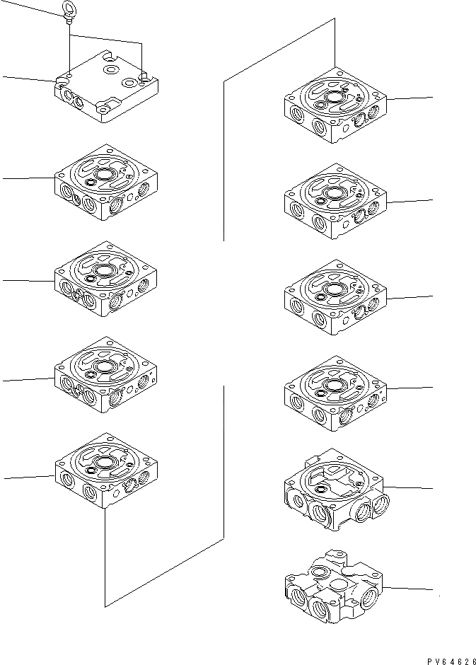 Схема запчастей Komatsu PC20MRX-1 - ОСНОВН. КЛАПАН (8-КЛАПАН) (/)(№-7) ОСНОВН. КОМПОНЕНТЫ И РЕМКОМПЛЕКТЫ